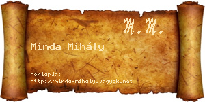 Minda Mihály névjegykártya